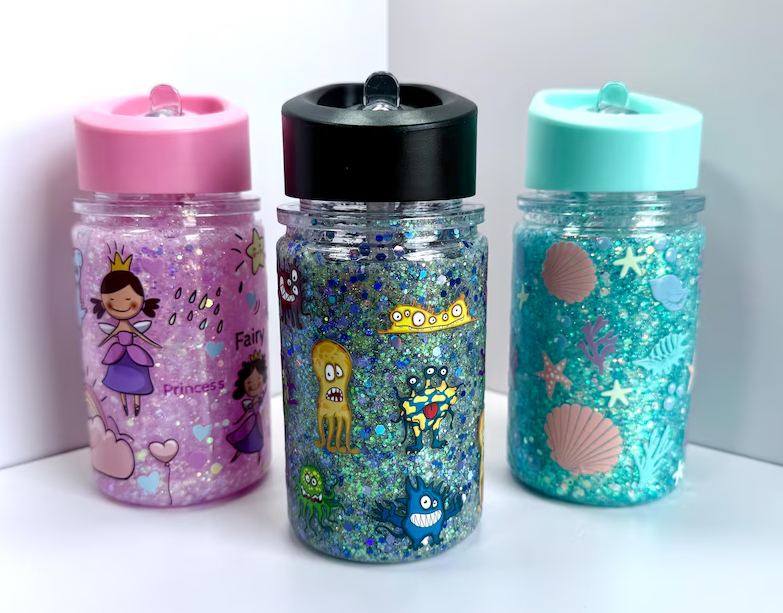 10oz Acrylic Snowglobe Water Bottle