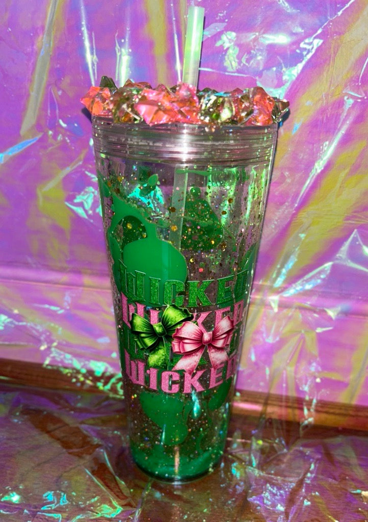 24oz Bows - Green Lava w/ Mixed Ice Lid