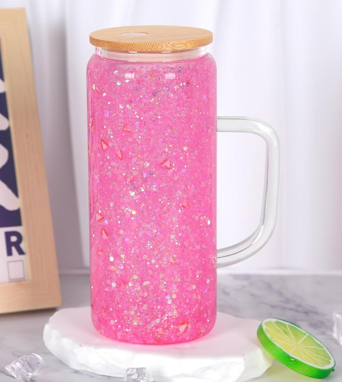 20oz Glass Snowglobe Mug