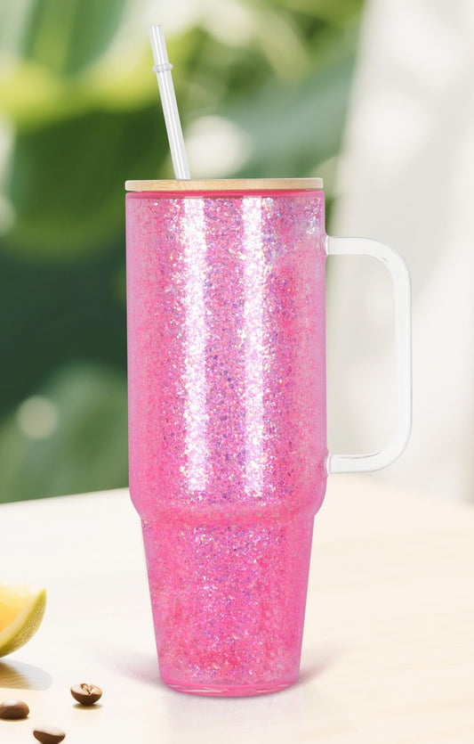 40oz Glass Snowblobe Tumbler