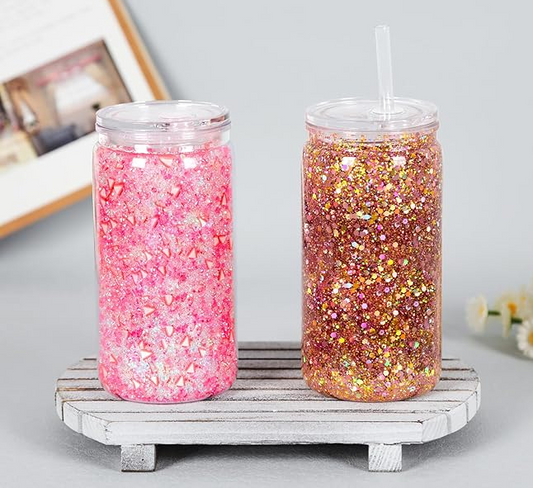 16oz Clear Acrylic Snowglobe Tumbler
