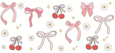 Pink Cherry Bow Wrap Design