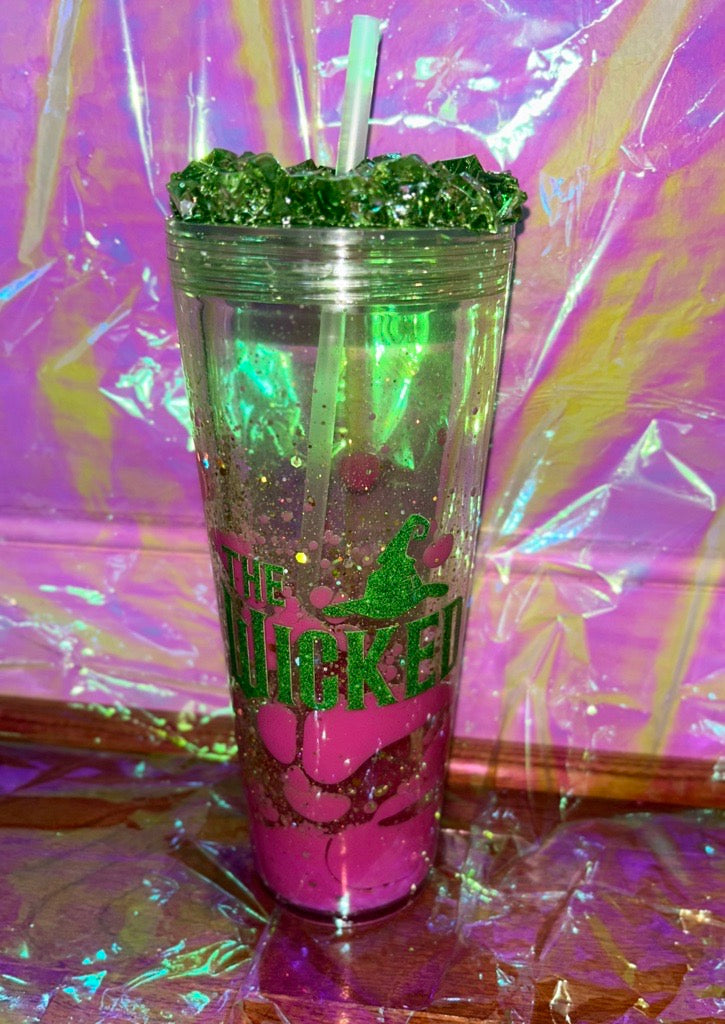 24oz The Wicked- Pink Lava w/ Green Ice Lid
